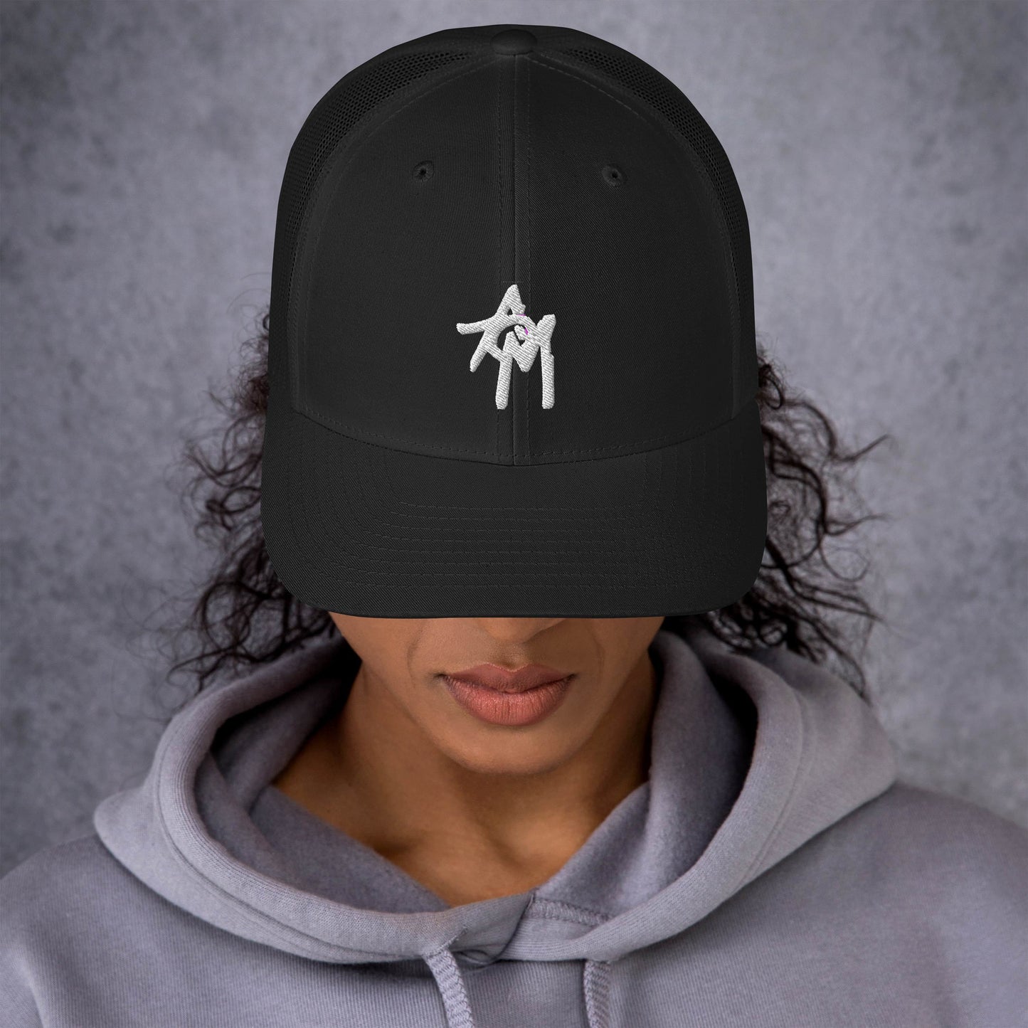 AoM Trucker Cap White Logo