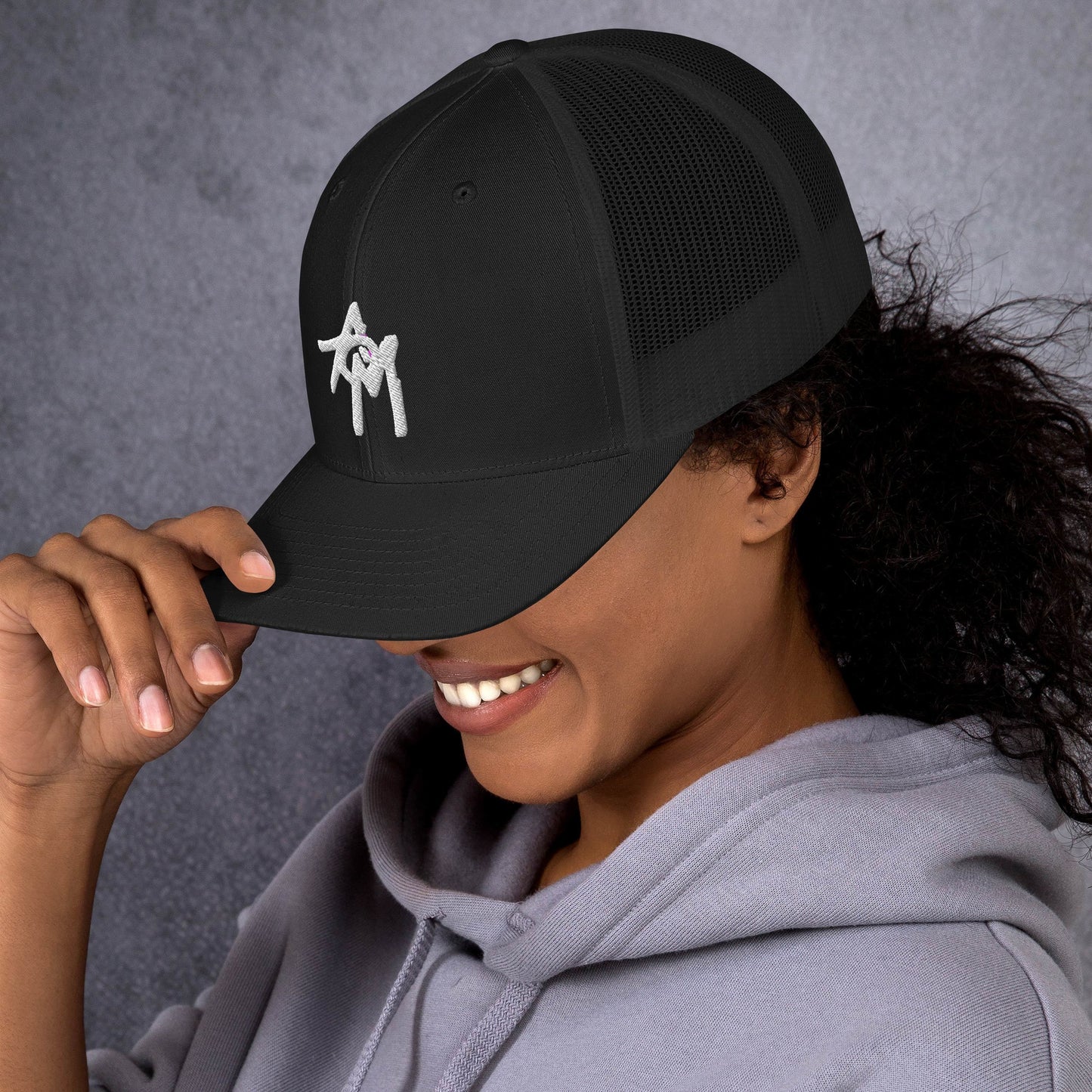 AoM Trucker Cap White Logo