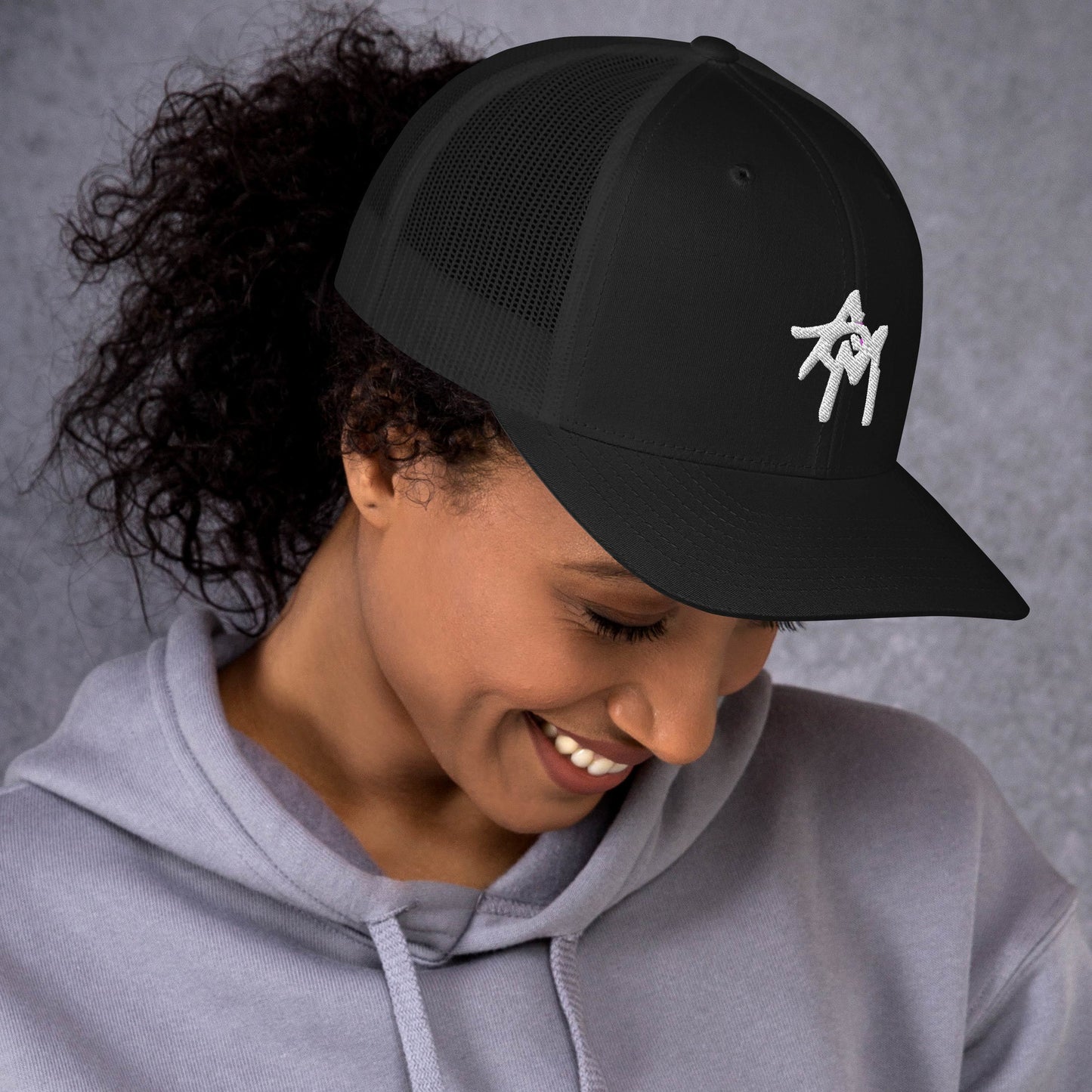 AoM Trucker Cap White Logo