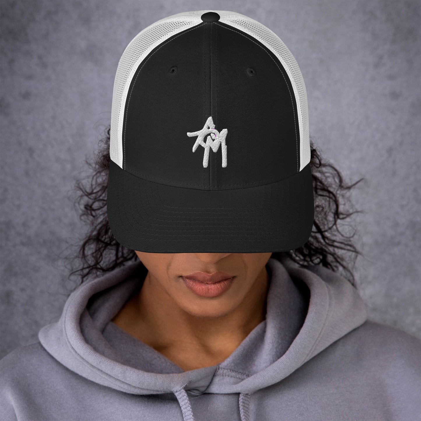 AoM Trucker Cap White Logo
