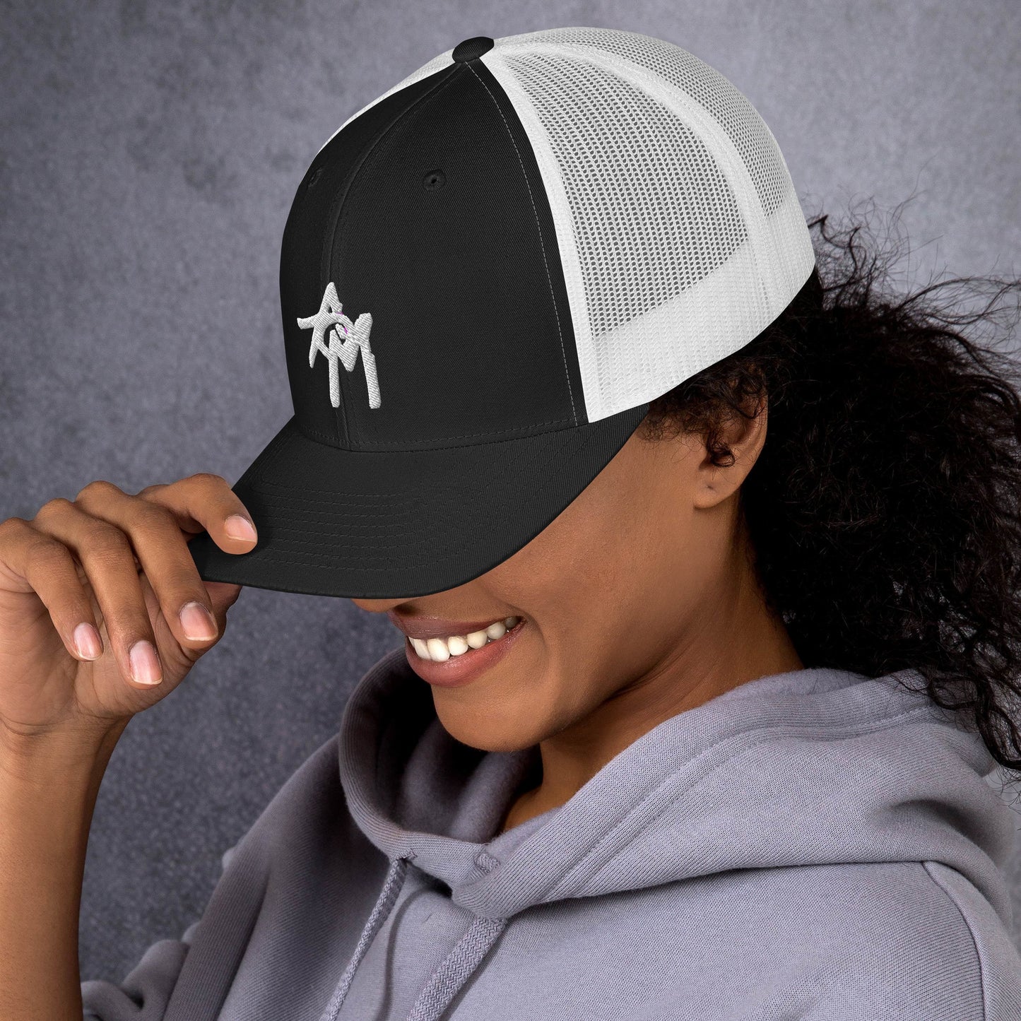 AoM Trucker Cap White Logo