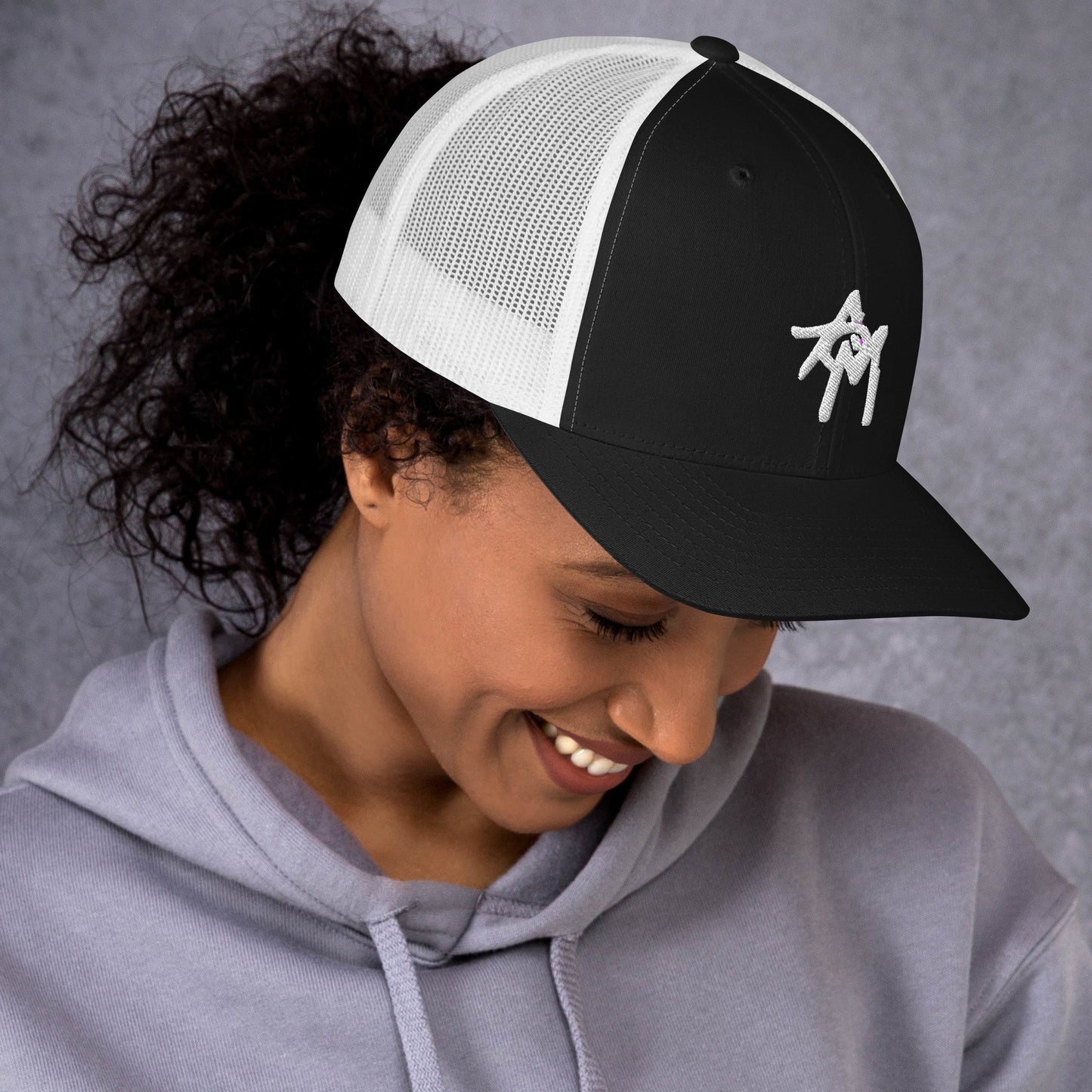 AoM Trucker Cap White Logo