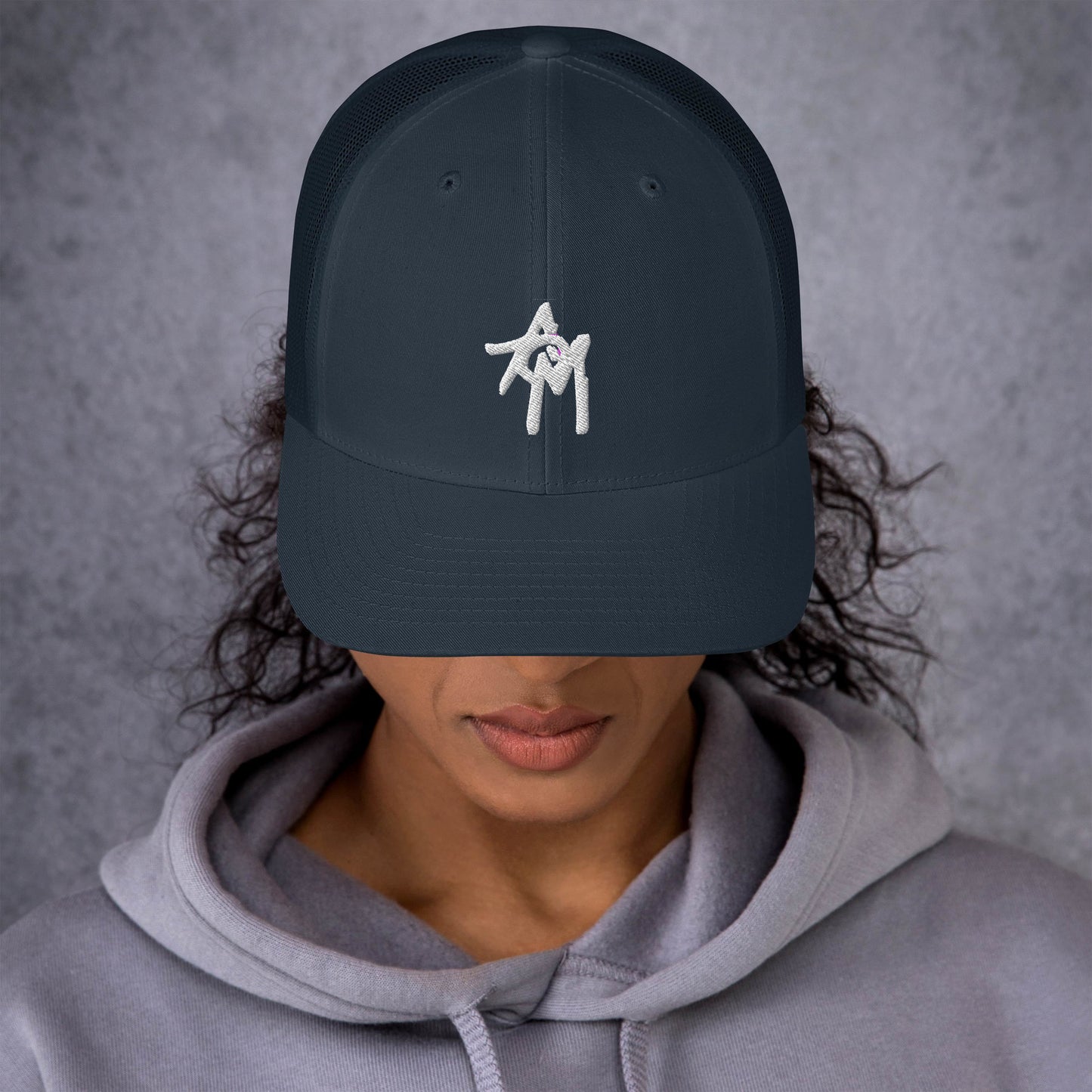 AoM Trucker Cap White Logo