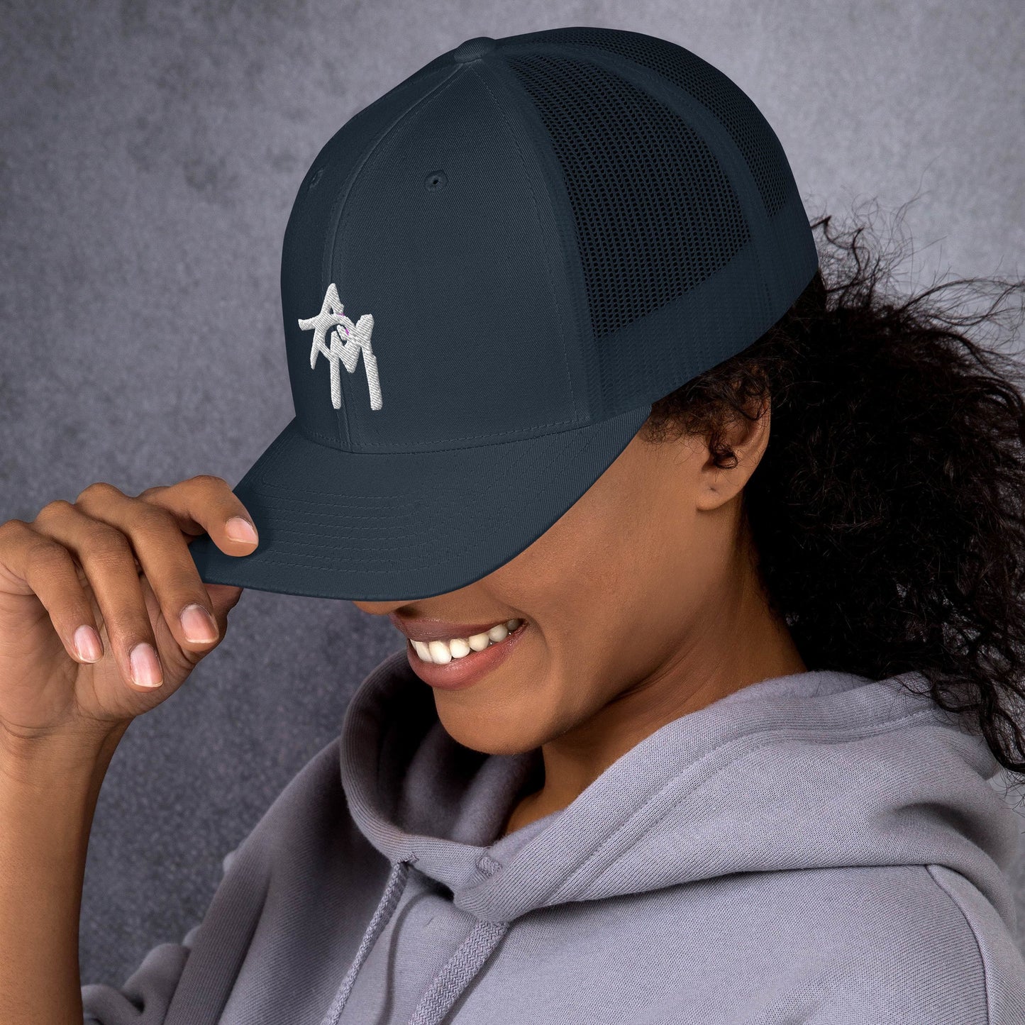 AoM Trucker Cap White Logo