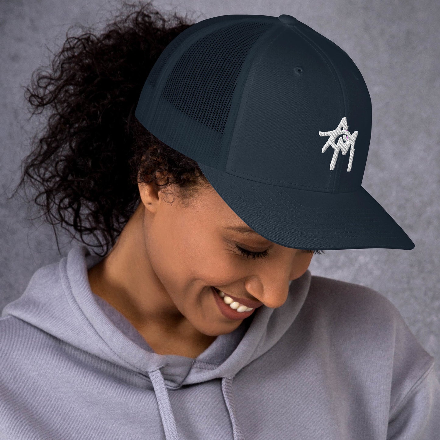 AoM Trucker Cap White Logo