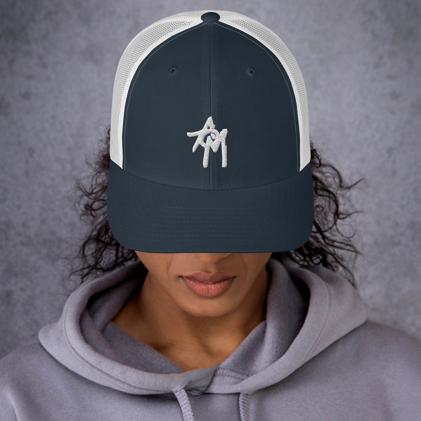 AoM Trucker Cap White Logo
