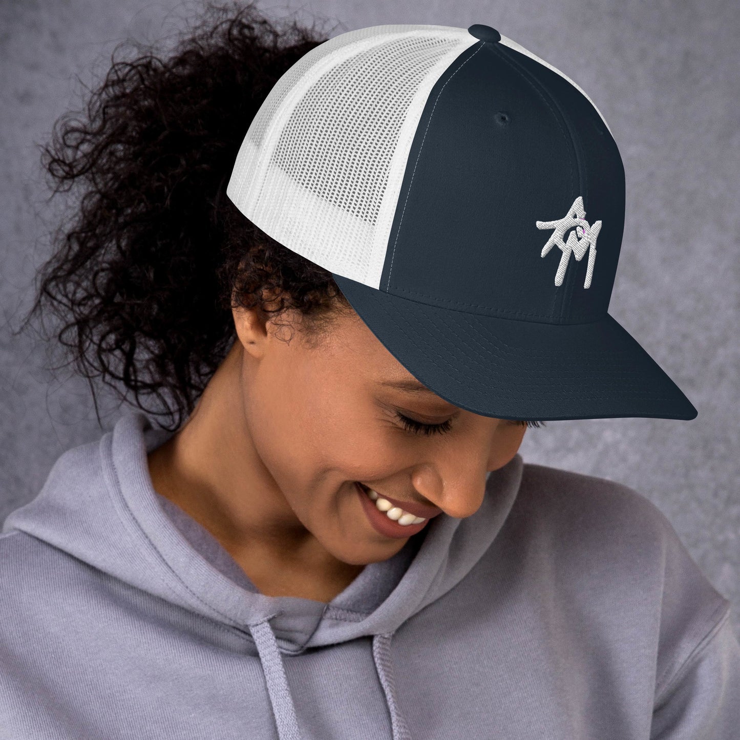 AoM Trucker Cap White Logo
