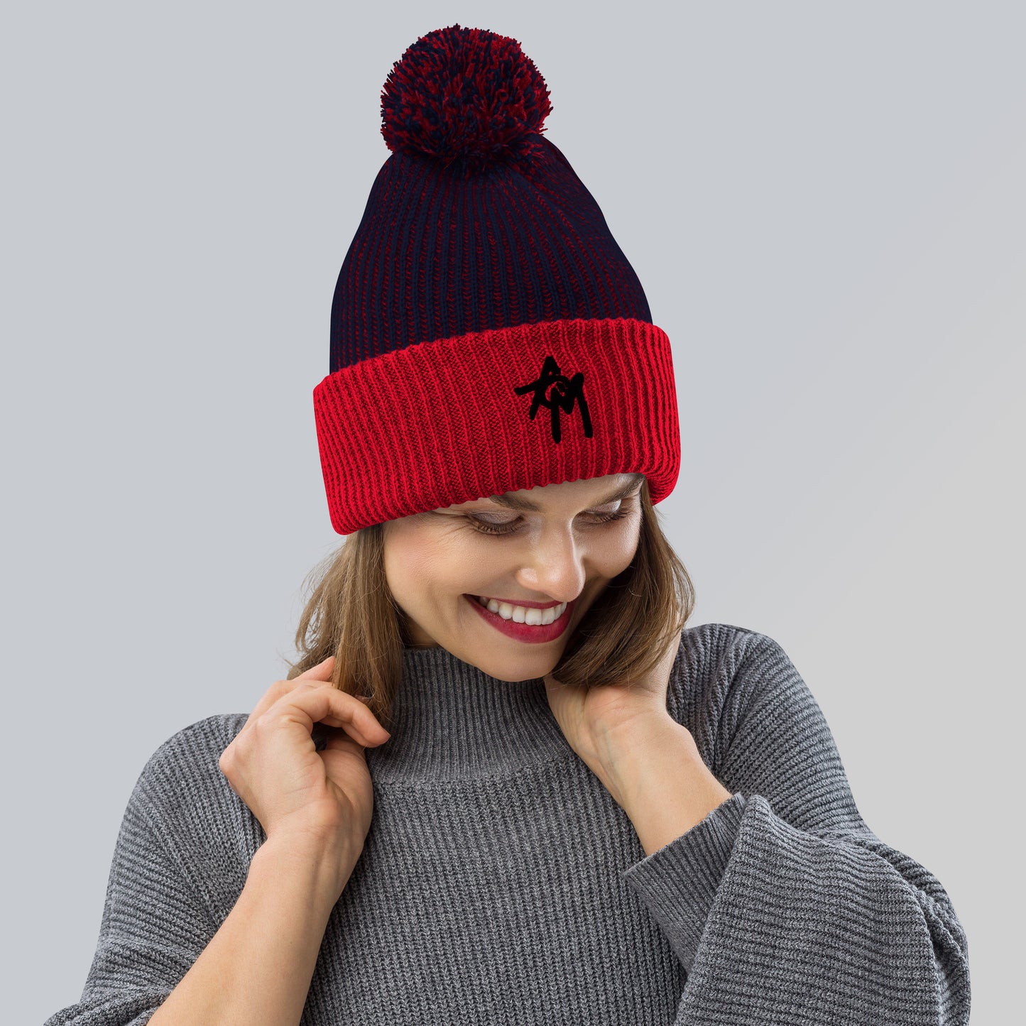 Pom-Pom Beanie AOM Logo
