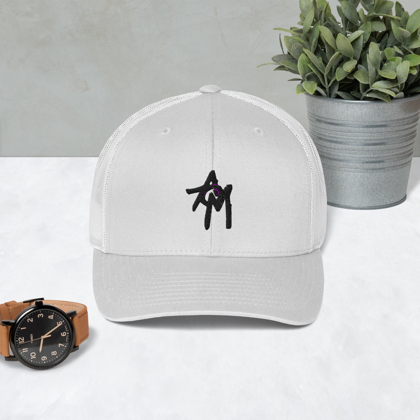 AoM Trucker Cap Black Logo